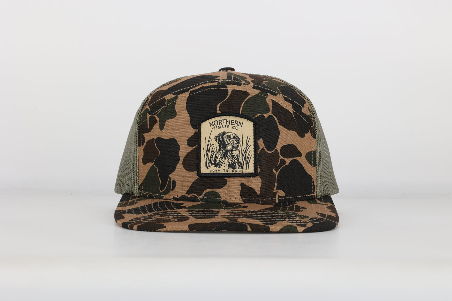 CAMO/GREEN 7 PANEL PATCH HAT