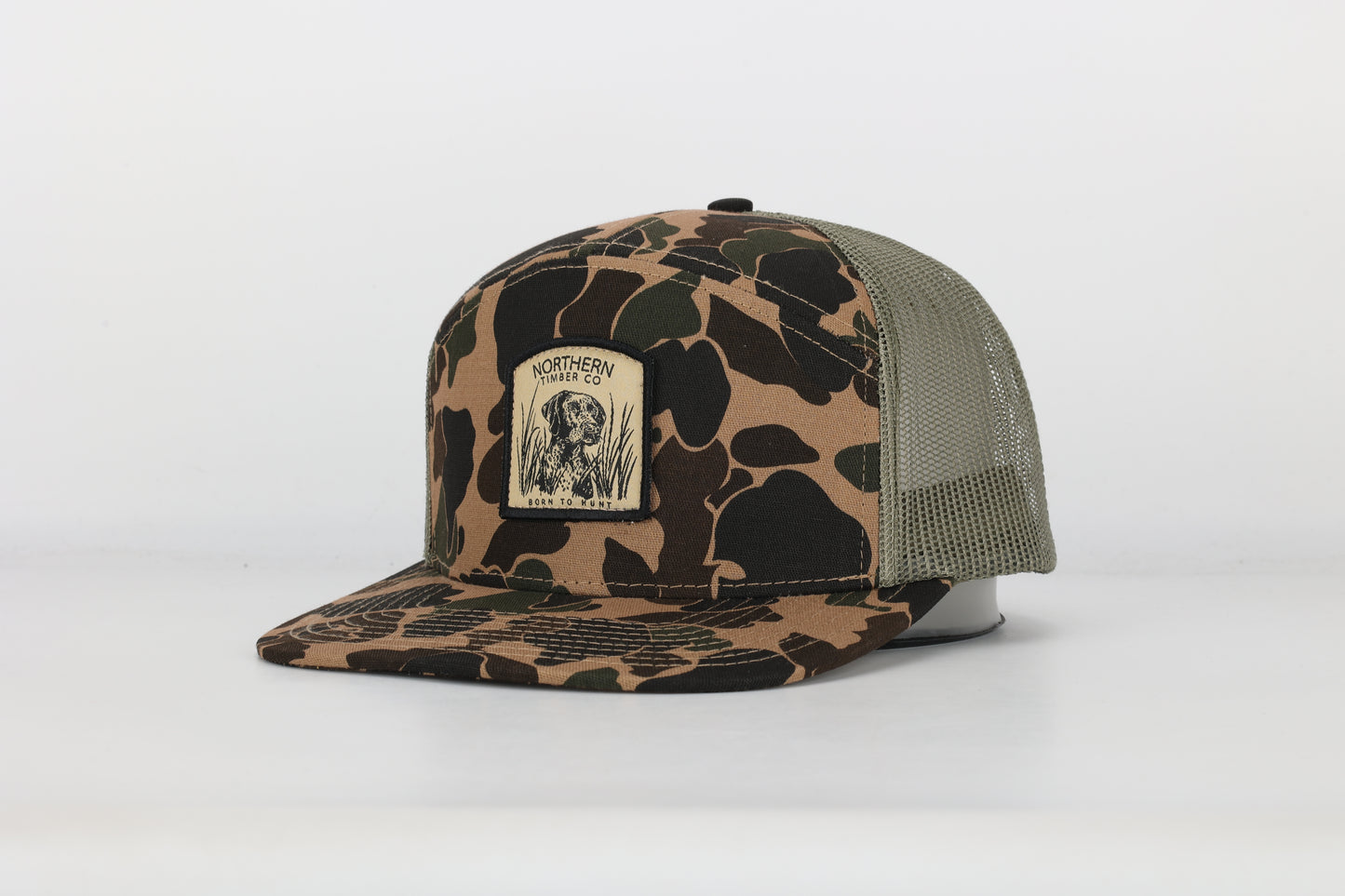 CAMO/GREEN 7 PANEL PATCH HAT