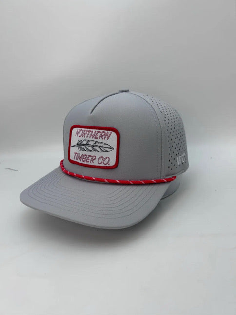 GREY FEATHER ROPE HAT