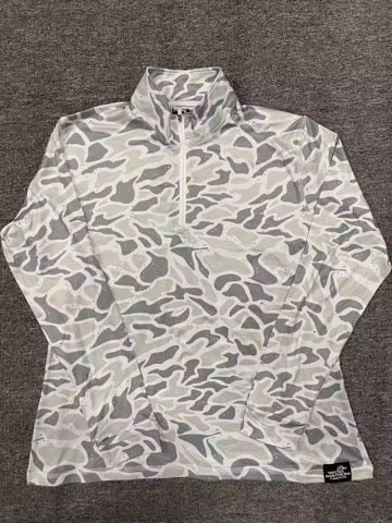 WOMAN'S WHITE CAMO QUATER ZIP