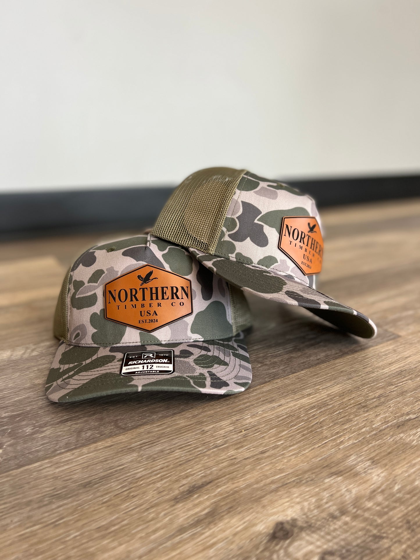 DUCK CAMO LEATHER PATCH HAT